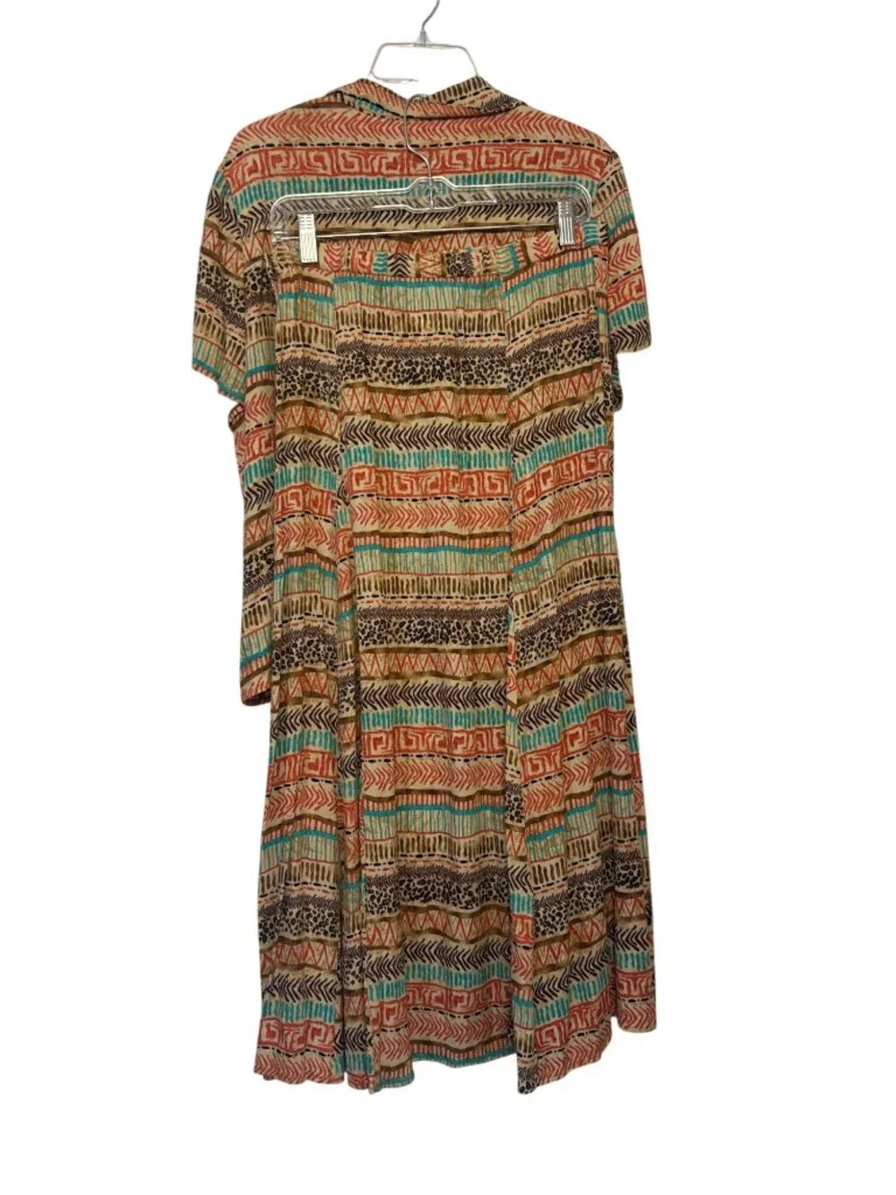Napa Valley Womens Size 10 Button Front Tribal Print 2 pc Skirt Set Multicolor